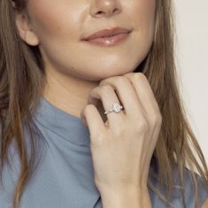 Downton Abbey 3ctw Oval Lab Grown Diamond White Gold Engagement Ring - Lady Edith