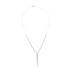 Downton Abbey 4ctw Pear and Round Lab Grown Diamond White Gold Necklace - Cora Grantham