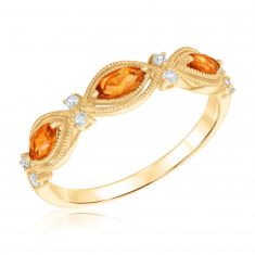 Downton Abbey | Lady Edith - Marquise Citrine and Diamond Accent Yellow Gold Band