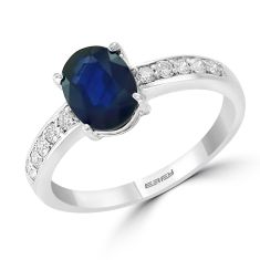 Effy Blue Sapphire and Diamond Ring 1/5ctw