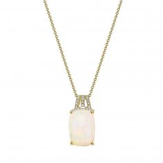 Effy Opal and 1/8ctw Diamond Yellow Gold Pendant Necklace