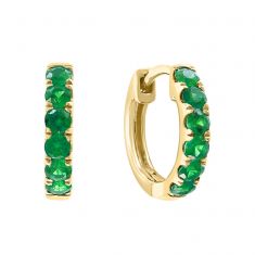 Effy Round Emerald Yellow Gold Hoop Earrings