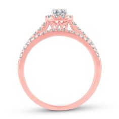1/2ctw Round Diamond Halo Engagement and Wedding Ring Bridal Set | Glow Collection