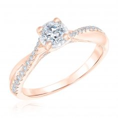 5/8ctw Round Diamond Twist Rose Gold Engagement Ring | Blush Collection
