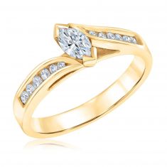 1/2ctw Yellow Gold Marquise Diamond Engagement Ring | Couture Collection