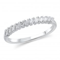 1/4ctw Baguette Diamond White Gold Anniversary Band - Embrace Collection