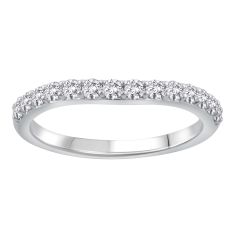 1/2ctw Round Diamond White Gold Curved Wedding Band - Embrace Collection