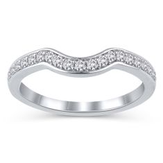 1/4ctw Diamond White Gold Curved Wedding Band | Embrace Collection