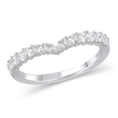 1/2ctw Marquise Diamond White Gold Curved Band | Embrace Collection