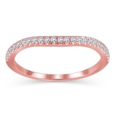 1/5ctw Round Diamond Rose Gold Curved Wedding Band | Embrace Collection