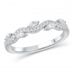 1/3ctw Marquise and Round Diamond White Gold Anniversary Band - Embrace Collection