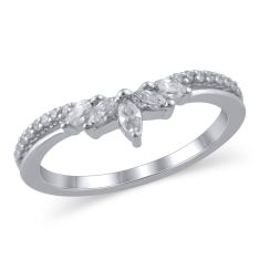 3/8ctw Marquise and Round Diamond White Gold Band - Embrace Collection