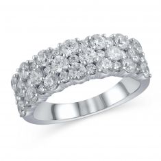 2ctw Round Diamond Multi-Row White Gold Anniversary Band - Embrace Collection