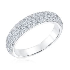 1ctw Diamond Pav White Gold Anniversary Ring | Embrace Collection