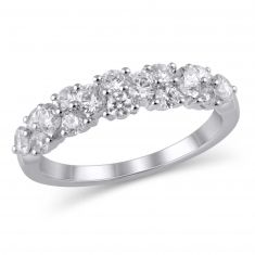 1ctw Round Diamond White Gold Anniversary Band - Embrace Collection