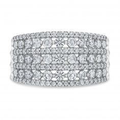 1ctw Round Diamond Multi-Row White Gold Anniversary Ring | Embrace Collection