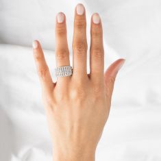 1ctw Round Diamond Multi-Row White Gold Anniversary Ring | Embrace Collection