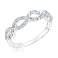 1/3ctw Round Diamond Open Twist White Gold Wedding Band | Embrace Collection