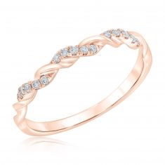 1/10ctw Round Diamond Twist Rose Gold Wedding Band | Embrace Collection