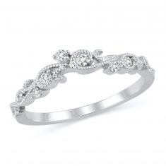 1/10ctw Round Diamond Vintage-Inspired White Gold Band | Embrace Collection