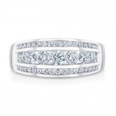 1ctw Round Diamond Three-Row White Gold Anniversary Ring | Embrace Collection