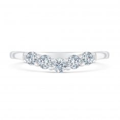 1/2ctw Round Diamond Curved White Gold Wedding Band - Embrace Collection