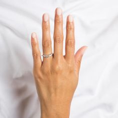 1/2ctw Round Diamond Curved White Gold Wedding Band - Embrace Collection