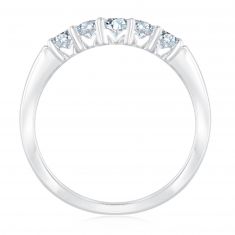 1/2ctw Round Diamond Curved White Gold Wedding Band - Embrace Collection