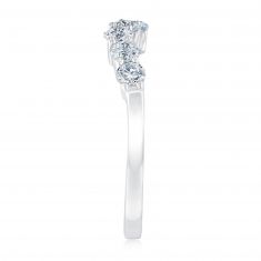 1/2ctw Round Diamond Curved White Gold Wedding Band - Embrace Collection