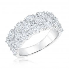 3ctw Round Diamond Multi-Row White Gold Anniversary Band | Embrace Collection