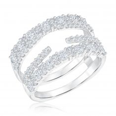 1 1/2ctw Round Diamond Multi-Row White Gold Ring Guard | Embrace Collection