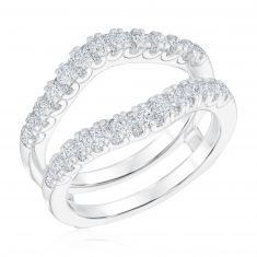 1ctw Round Diamond White Gold Ring Guard | Embrace Collection