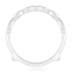 3/8ctw Round Diamond Scalloped White Gold Ring Guard | Embrace Collection