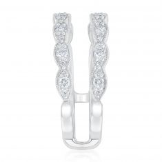 3/8ctw Round Diamond Scalloped White Gold Ring Guard | Embrace Collection