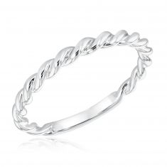 Twist White Gold Wedding Band | Embrace Collection