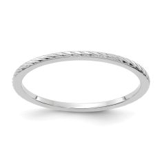 Twisted Wire Pattern White Gold Band | 1.2mm | Embrace Collection | Size 7
