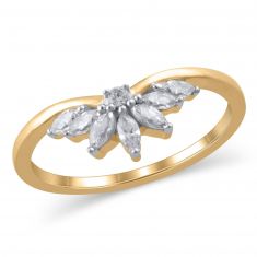 1/3ctw Marquise Diamond Yellow Gold Band - Embrace Collection