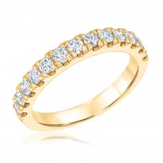 image of 3/4ctw Diamond Prong-Set Yellow Gold Wedding Band | Embrace Collection with sku:20142014