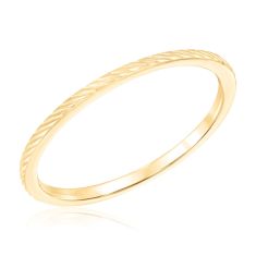 Twisted Wire Pattern Yellow Gold Wedding Band | 1.2mm | Embrace Collection | Size 7