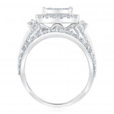 2 1/2ctw Princess Diamond Composite White Gold Engagement Ring | Harmony Collection