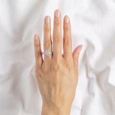 5/8ctw Princess Diamond Multi-Top White Gold Engagement and Wedding Ring Bridal Set | Harmony Collection