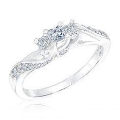 1/2ctw Three-Stone Princess Diamond Engagement Ring | Journey Collection
