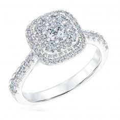 1ctw Cushion Diamond Composite White Gold Engagement Ring | Timeless Collection