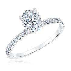 1 1/4ctw Oval Diamond White Gold Engagement Ring | Timeless Collection