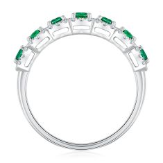 Emerald and 1/4ctw Diamond White Gold Ring - Watercolor Collection