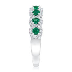 Emerald and 1/4ctw Diamond White Gold Ring - Watercolor Collection