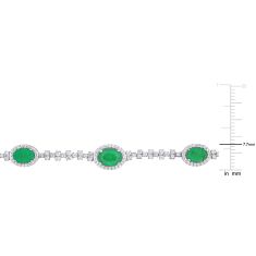 Emerald and 3/4ctw Diamond White Gold Tennis Necklace