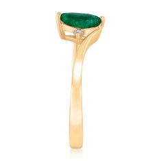 Emerald and Diamond Accent Yellow Gold Ring