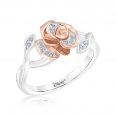 Enchanted Disney Fine Jewelry Belle's Rose Diamond Fashion Ring 1/20ctw - Size 7