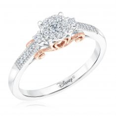 Enchanted Disney Fine Jewelry Cinderella's Carriage Diamond Engagement Ring 1/5ctw